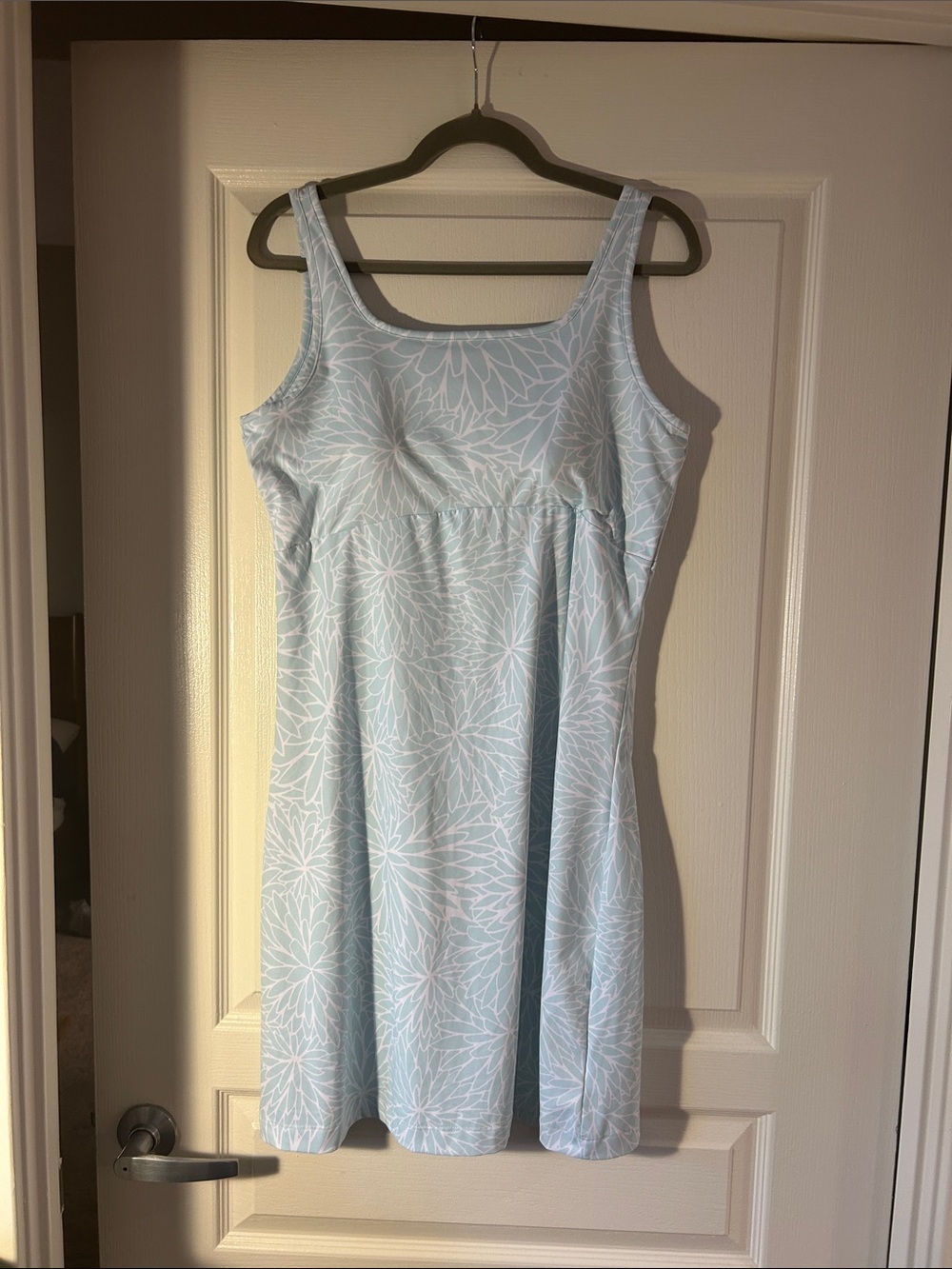 Columbia PFG Light Blue Floral Empire-Waist Mini Dress